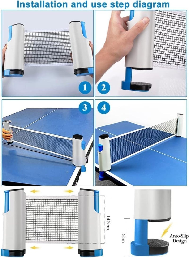 SportQ Premium Easy Set Up Portable Retractable Table Tennis Net - Image 2